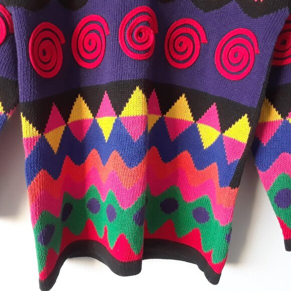 Vintage 90s Cotton Abstract Design Sweater - Picture 6 of 9